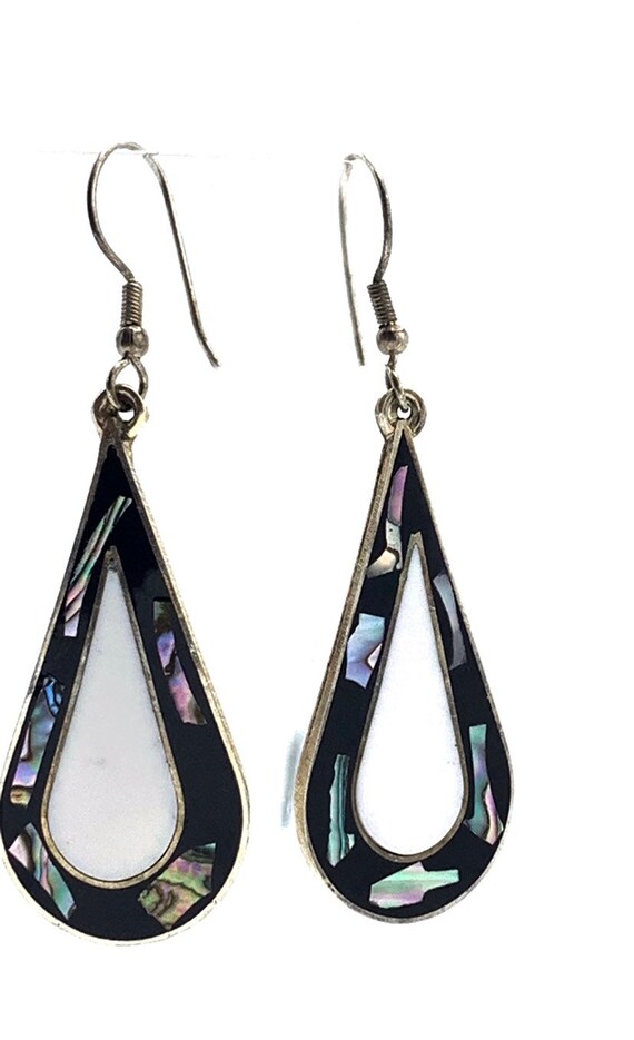 Orecchini Reversibili Les Poulettes In Argento 925 – Lacrima Avorio E Abalone Madreperla
