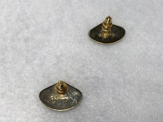 Vintage Samuel Huang black earring, studs, signed… - image 3