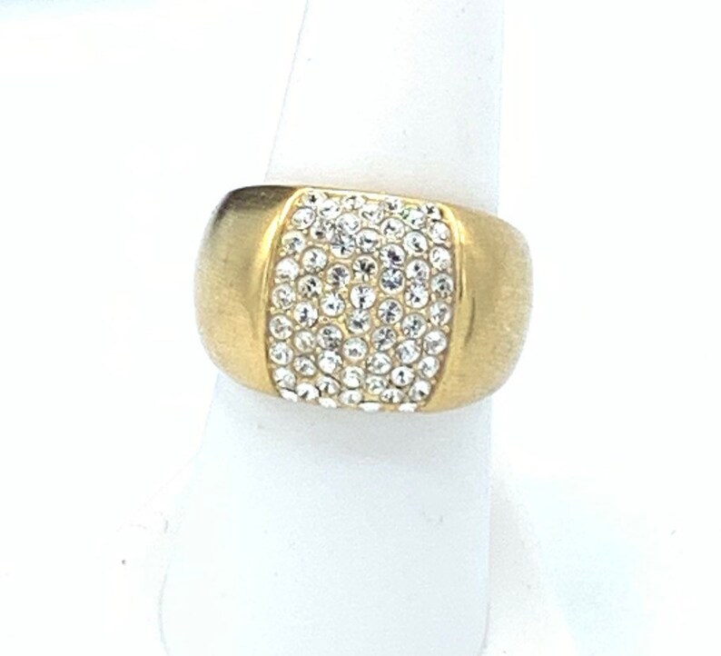 Multi rhinestone and gold tone ring by Lia Sophia size 8