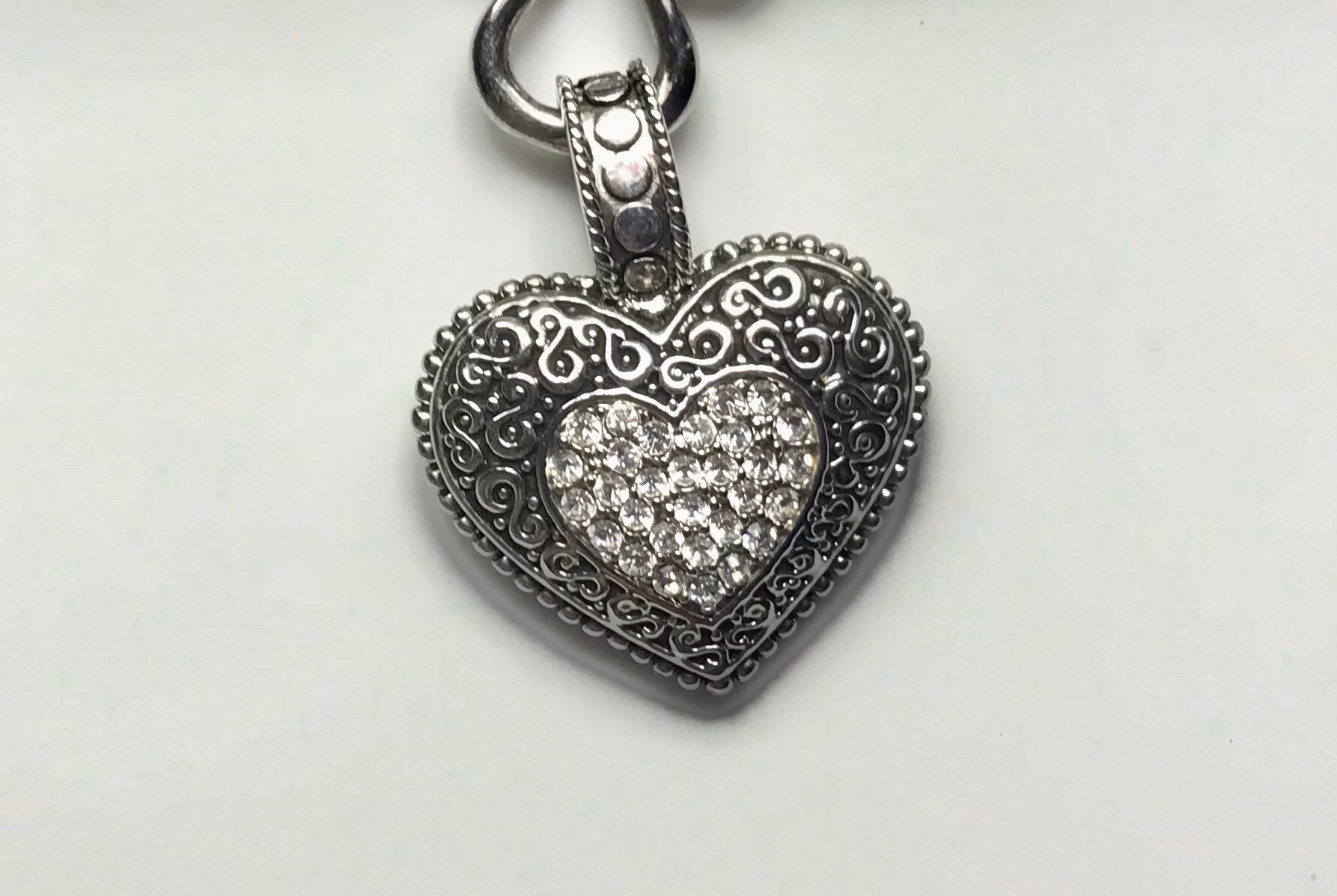 Argento Sterling Collana Con / Pietre Zirconi Cubici Forma A V Ciondolo