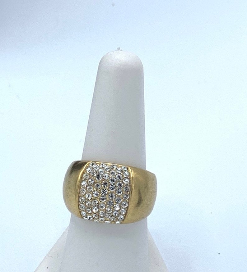 Multi rhinestone and gold tone ring by Lia Sophia size 8
