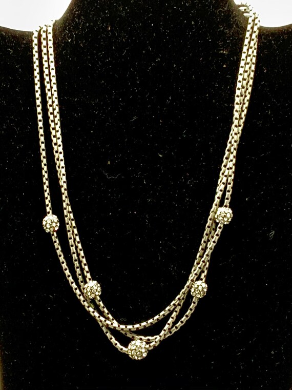 Nickel chain and rhinestone necklace by Lia Sophi… - image 4