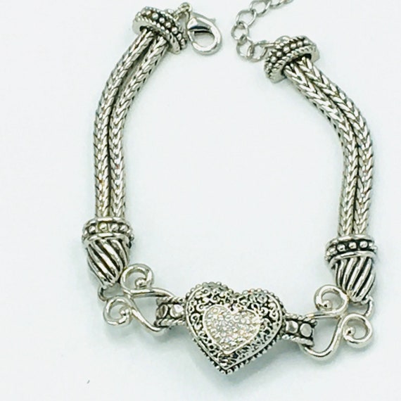 Silver tone bracelet with a heart by Lia Sophia, … - image 2