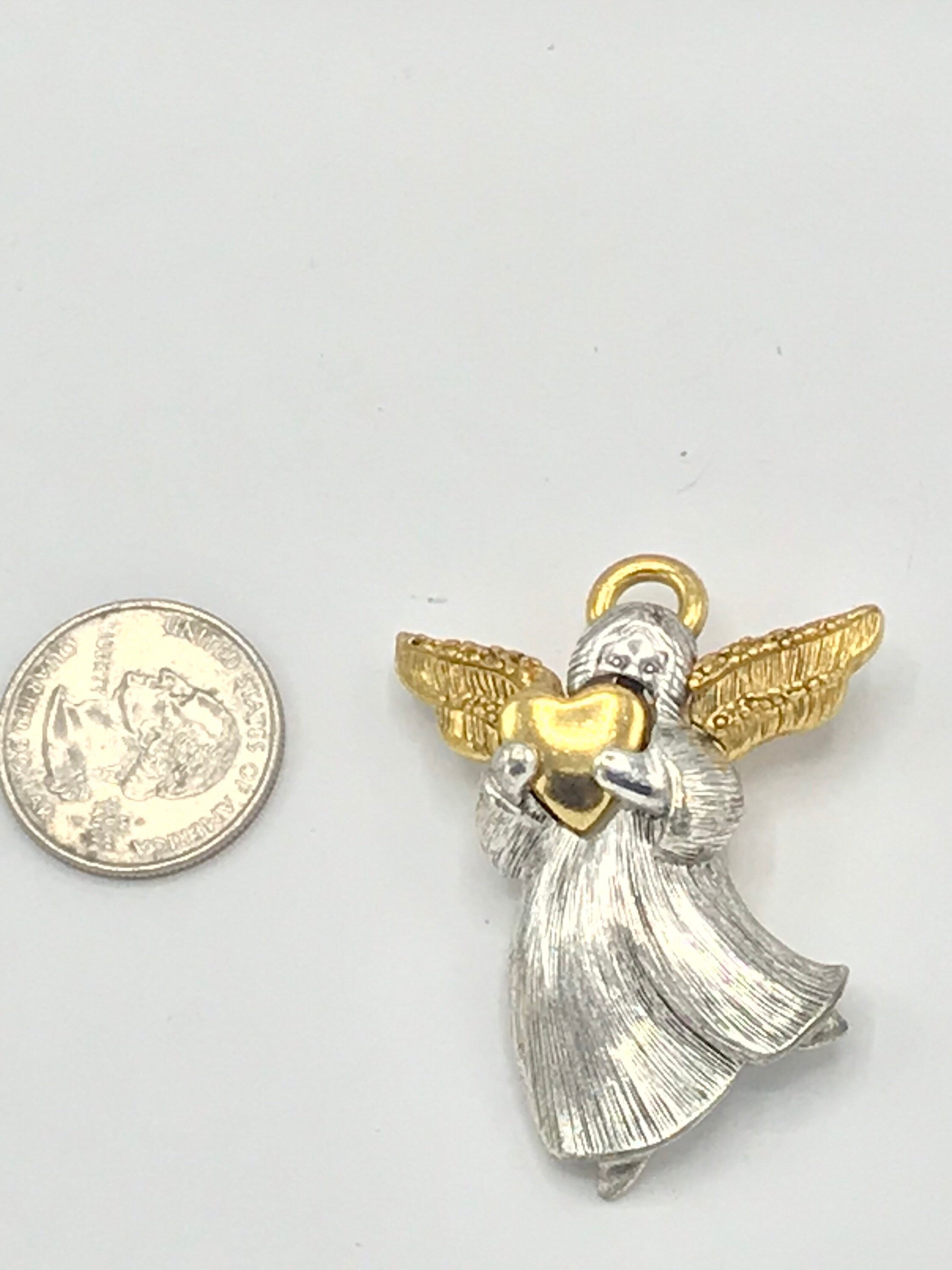 Vintage Angel Gold and Silver Tone Brooch by LC Signed - Etsy UK