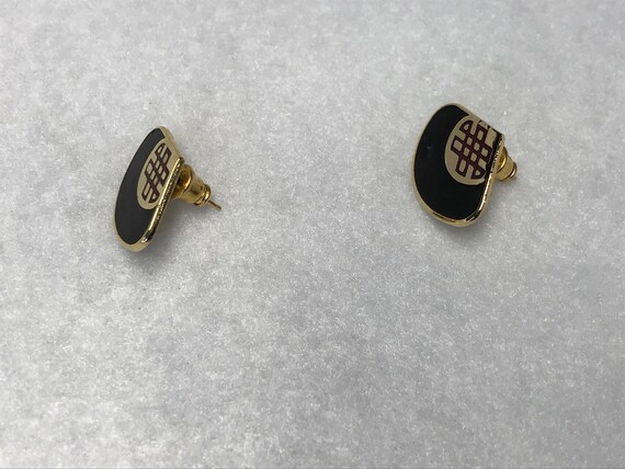 Vintage Samuel Huang black earring, studs, signed… - image 8