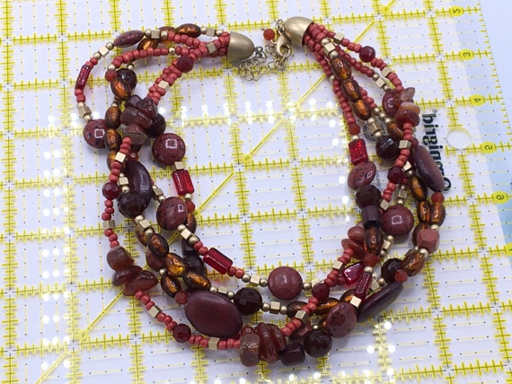 Vintage multicolored beads necklace by Lia Sophia. - image 6