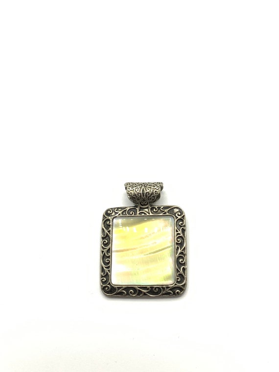 Gorgeous VINTAGE square sterling and mother pearl 