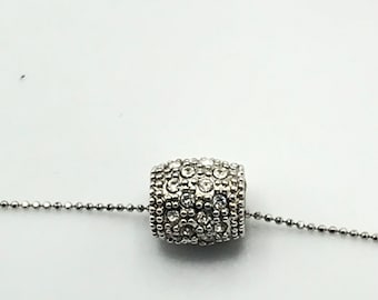 Vintage silver tone with rhinestone necklace by Lia Sophia.