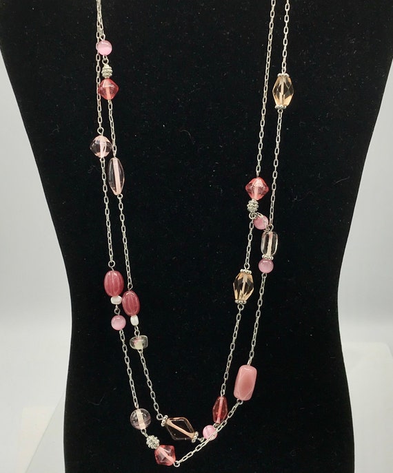 Pink tones of beads necklace by Lia Sophia. - image 2