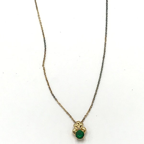 Vintage green rhinestone necklace by Lindenwold.