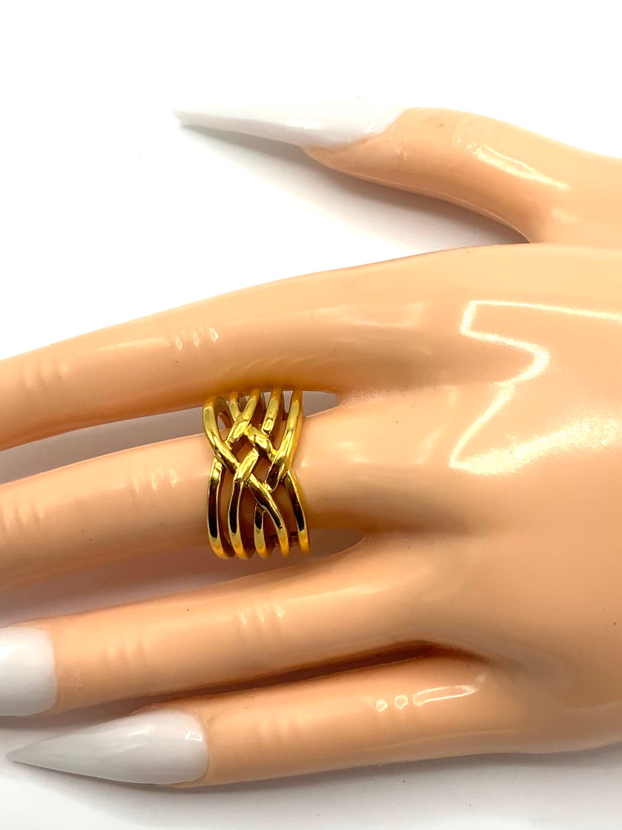 Bague 'tous Or' Couleur Or - Taille Ajustable, Neuf Sans Emballage