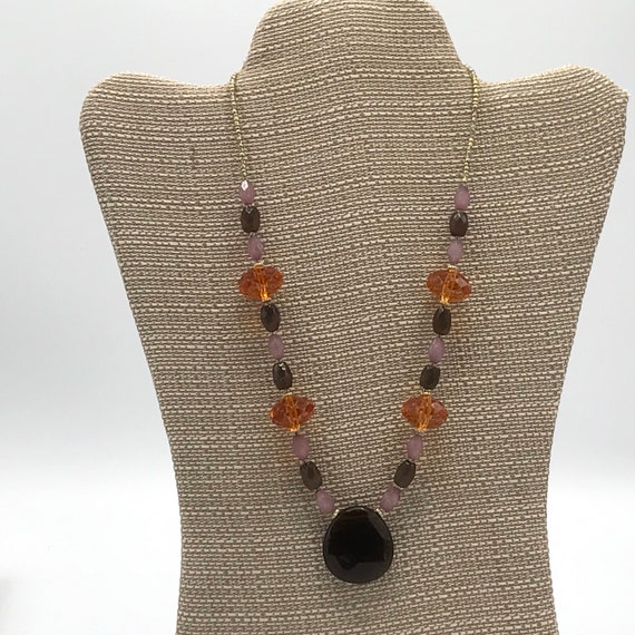 Vintage multicolored  crystal beads necklace by G… - image 3