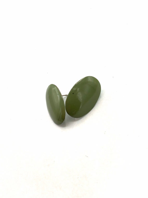 Gorgeous collectible and vintage jade oval earrin… - image 6