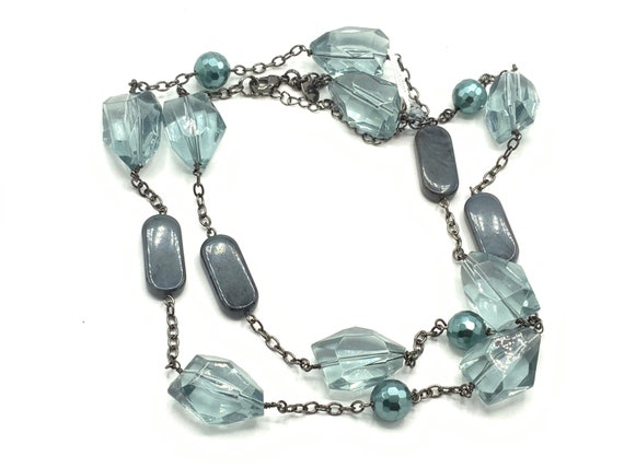 Gorgeous blue clear beads necklace by Lia Sophia.… - image 1