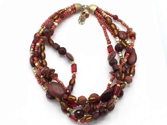 Vintage multicolored beads necklace by Lia Sophia. - image 7