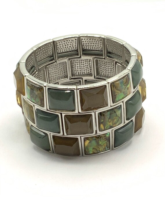 Gorgeous collectible multicolored bracelet by Lia Sophia, stretch.