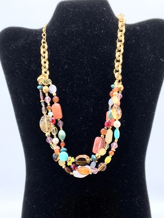 Gorgeous multicolored beads necklace by Lia Sophi… - image 10