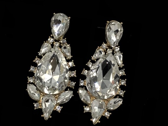 Sparkly stud earrings, large size - image 6