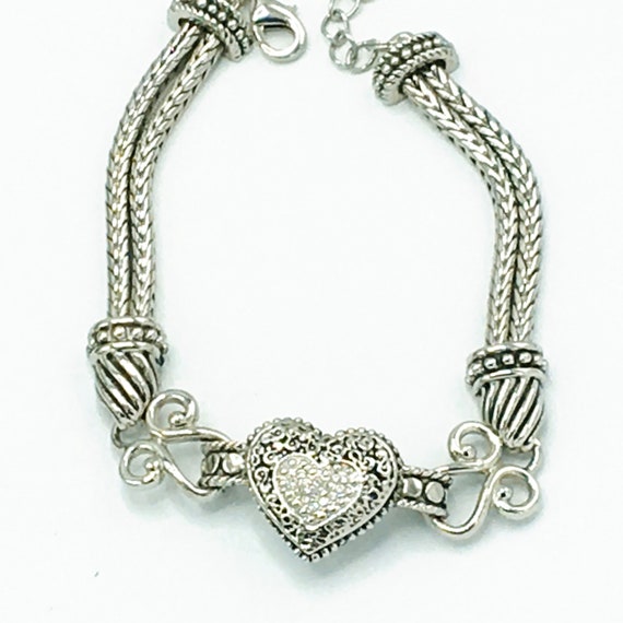 Silver tone bracelet with a heart by Lia Sophia, … - image 3