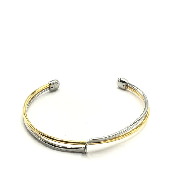 Gorgeous silver and gold tone cuff bracelet by Li… - image 5