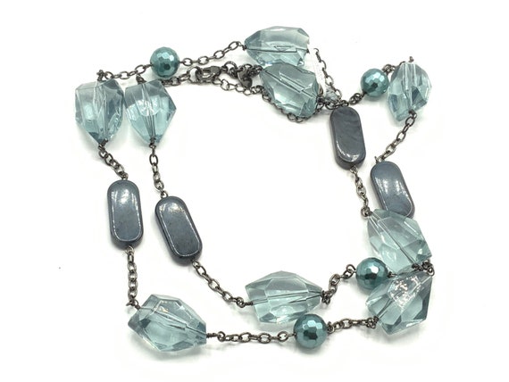 Gorgeous blue clear beads necklace by Lia Sophia.… - image 5