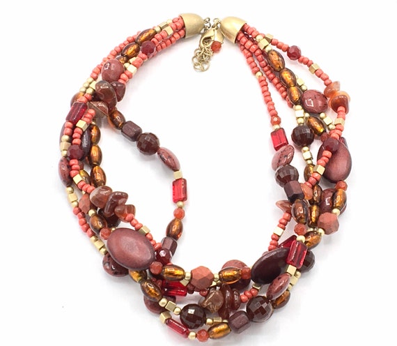 Vintage multicolored beads necklace by Lia Sophia. - image 1
