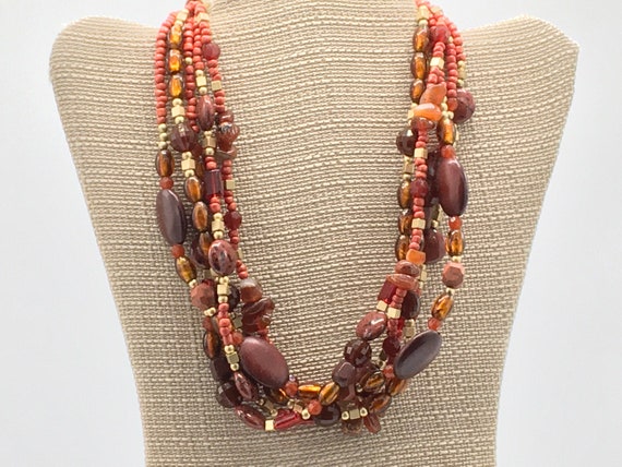 Vintage multicolored beads necklace by Lia Sophia. - image 10