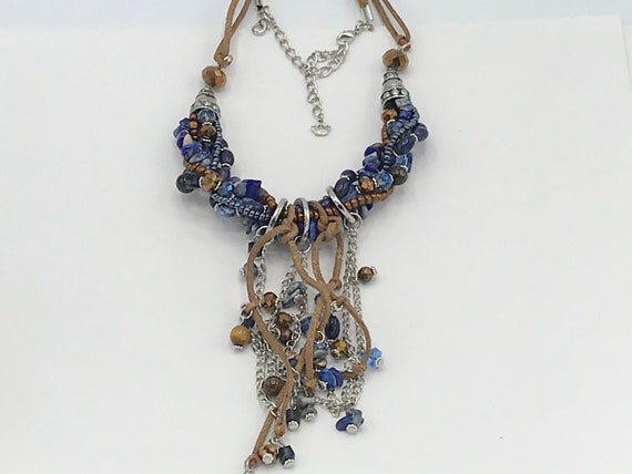 Vintage boho necklace multicolored. Long necklace… - image 7