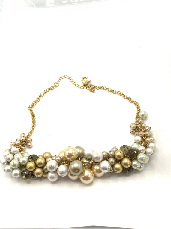 Gorgeous pearl necklace by Lia Sophia, white, gol… - image 8
