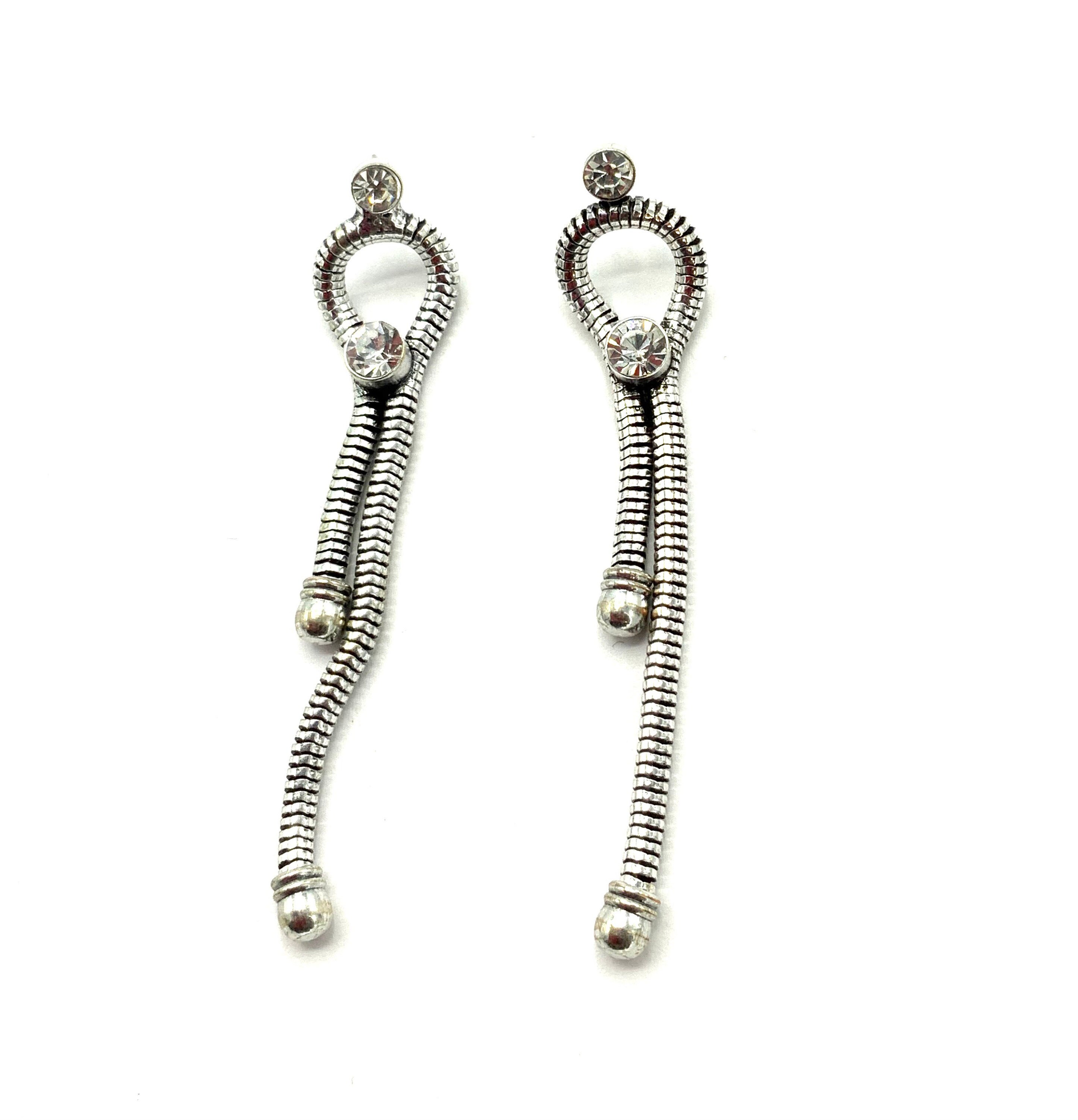 Gorgeous collectible nickel tone and rhinestone stud earrings by Lia Sophia.