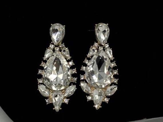 Sparkly stud earrings, large size - image 4