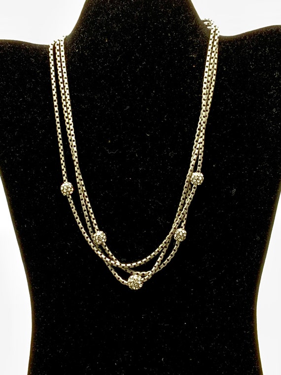 Nickel chain and rhinestone necklace by Lia Sophi… - image 2