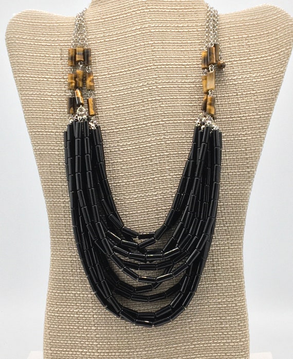Gorgeous Multi-Strand black necklace by Lia Sophi… - image 1