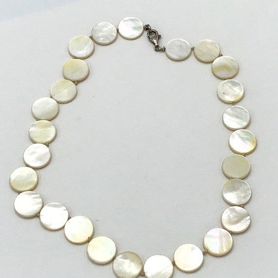 Vintage mother pearl necklace, signed 925, - image 9