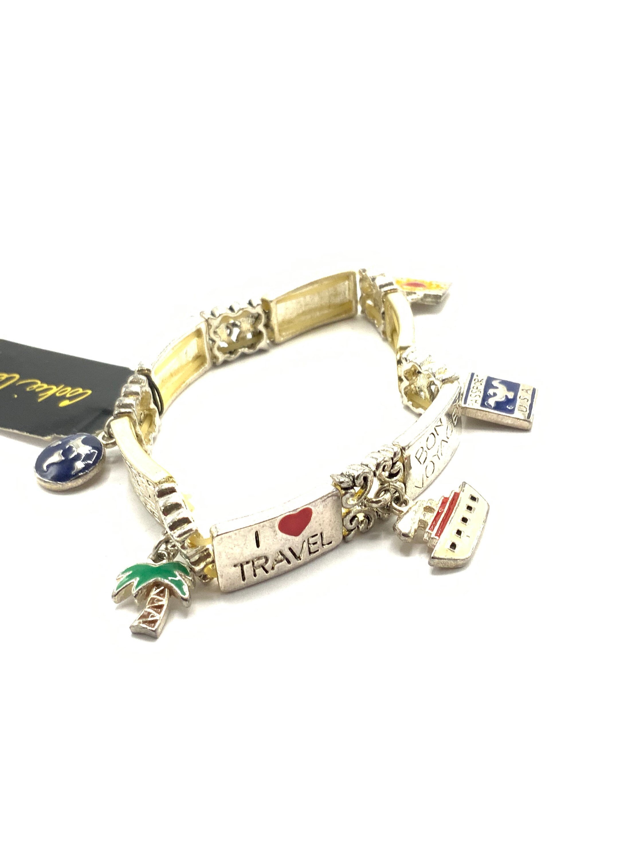 VINTAGE stretch bracelet by Cookie Lee with charms. Etsy