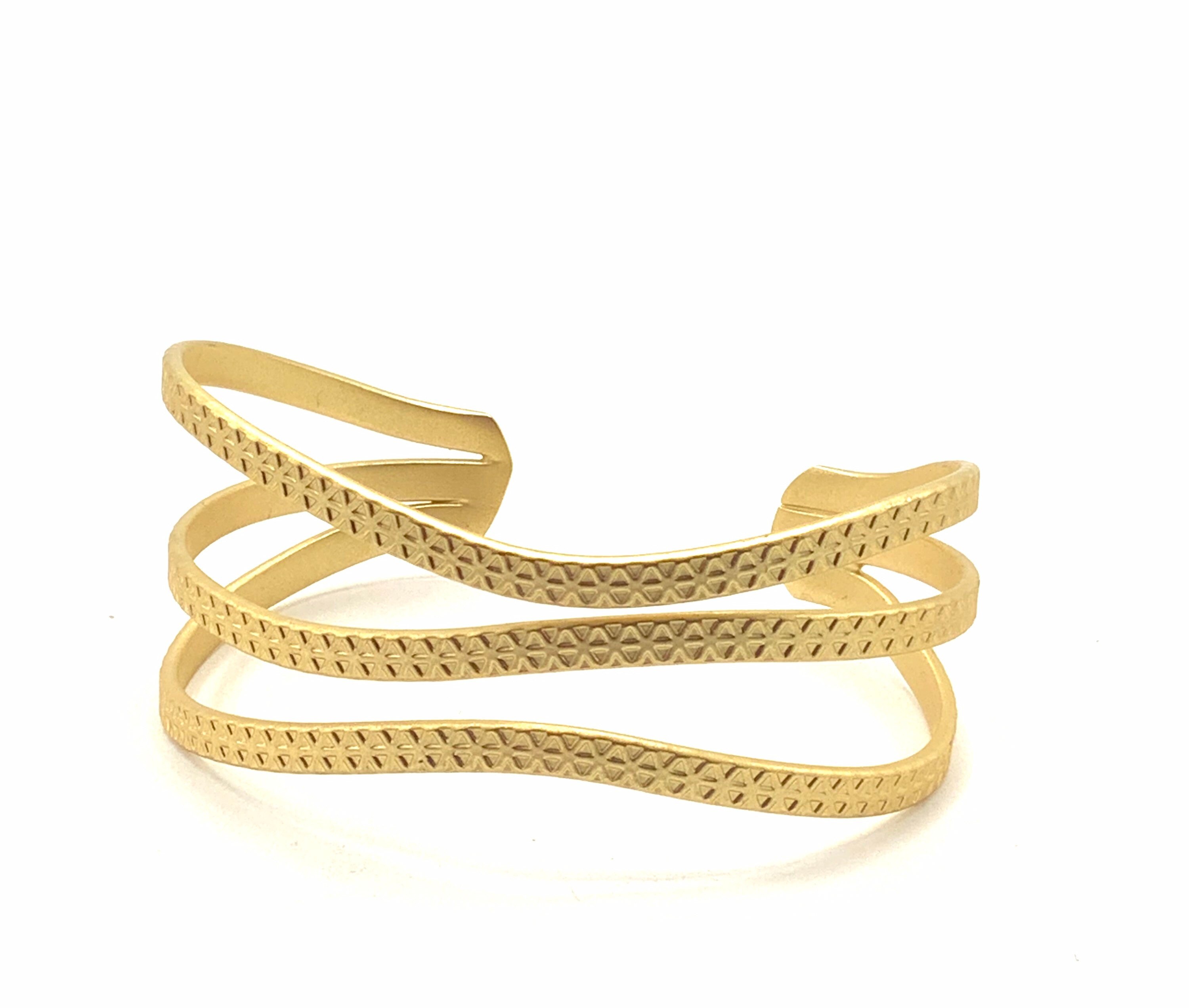 Gold Tone Cuff Bracelet by Lia Sophia Signed. Etsy UK