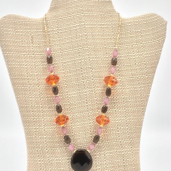 Vintage multicolored  crystal beads necklace by G… - image 5