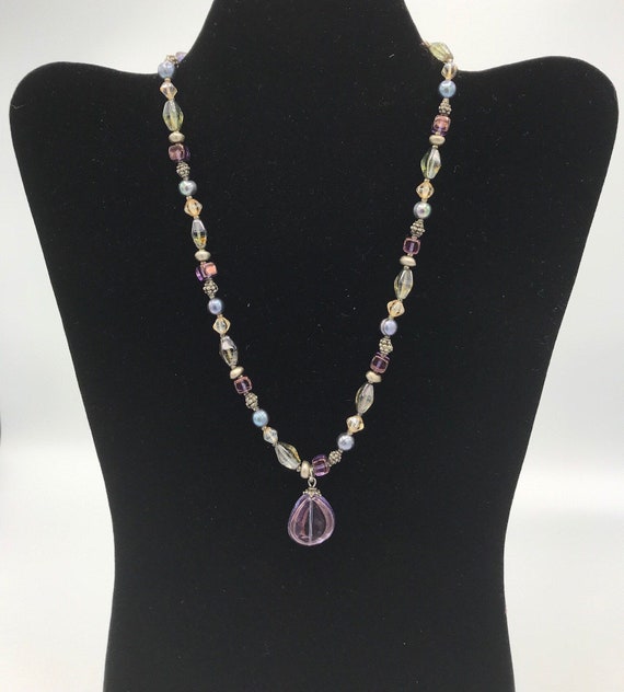 Lia Sophia multicolored necklace, purple, pearl - image 8