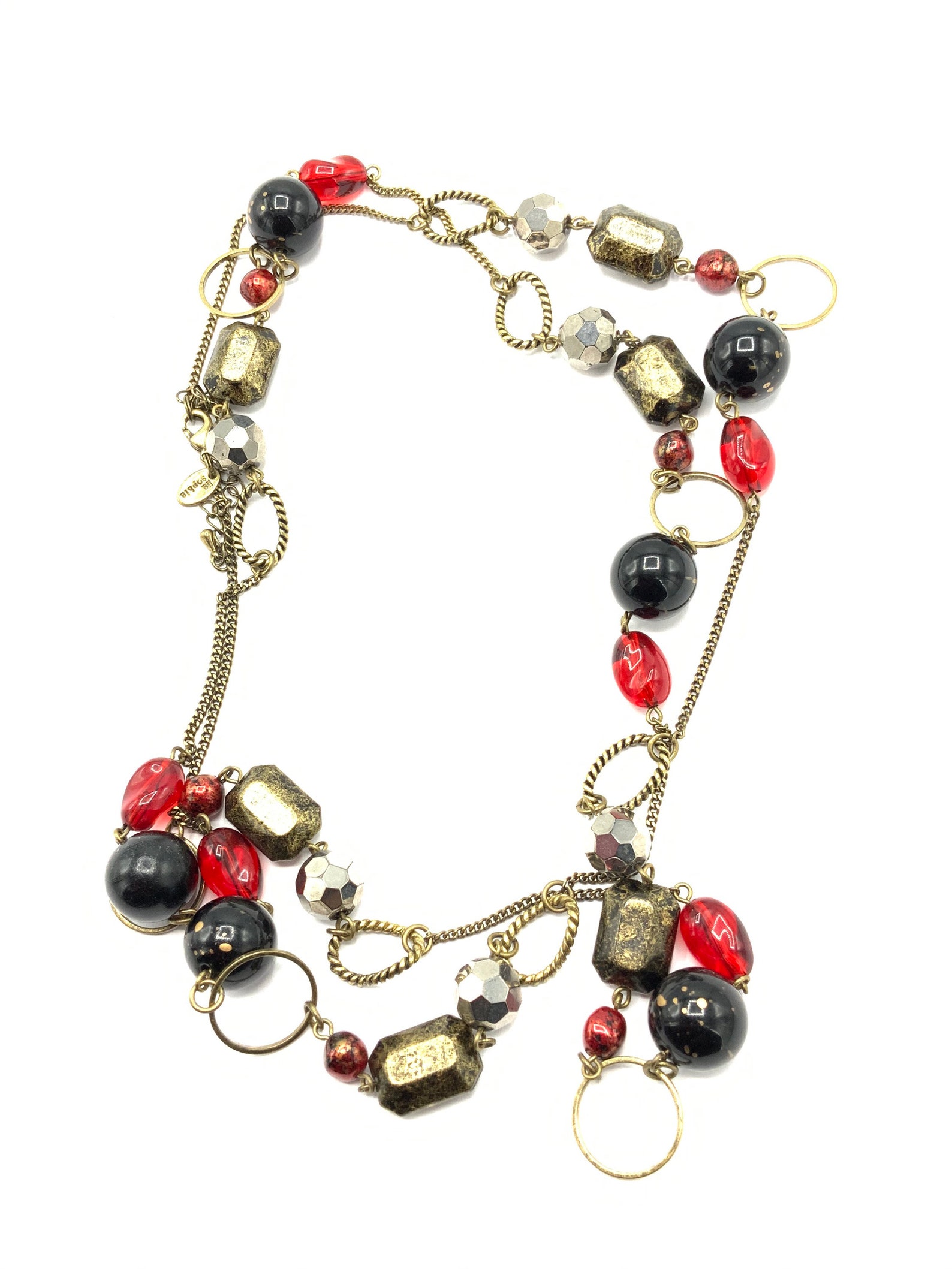 Gorgeous Red and Black Beads Necklace by Lia Sophia Long - Etsy