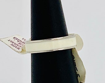 White and silver ring by Lia Sophia, enamel.