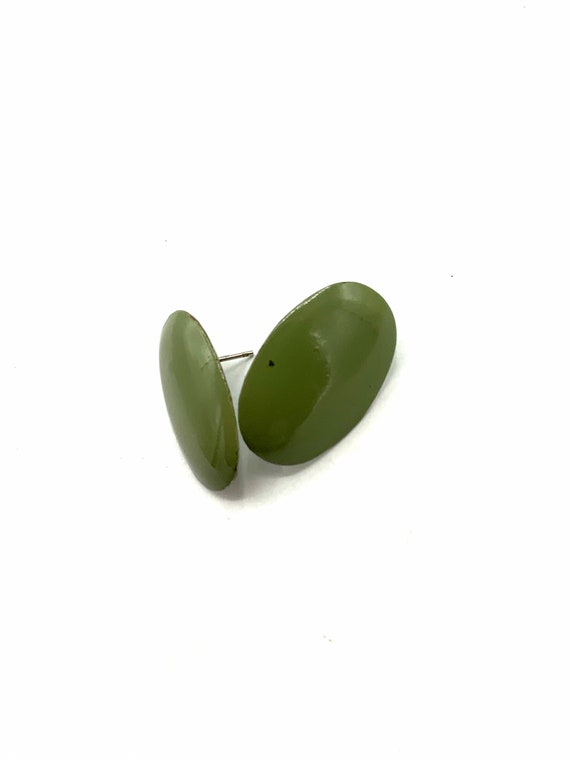 Gorgeous collectible and vintage jade oval earrin… - image 5