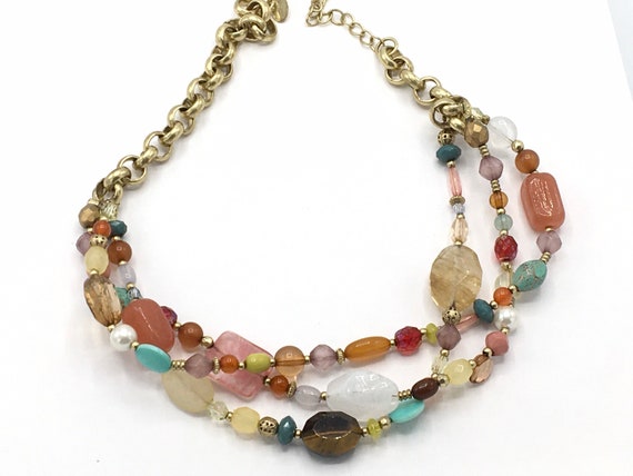 Gorgeous multicolored beads necklace by Lia Sophi… - image 1