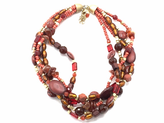 Vintage multicolored beads necklace by Lia Sophia. - image 9