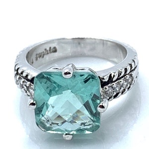 Aquamarine crystal and silver tone by Lia Sophia