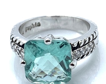 Aquamarine crystal and silver tone by Lia Sophia