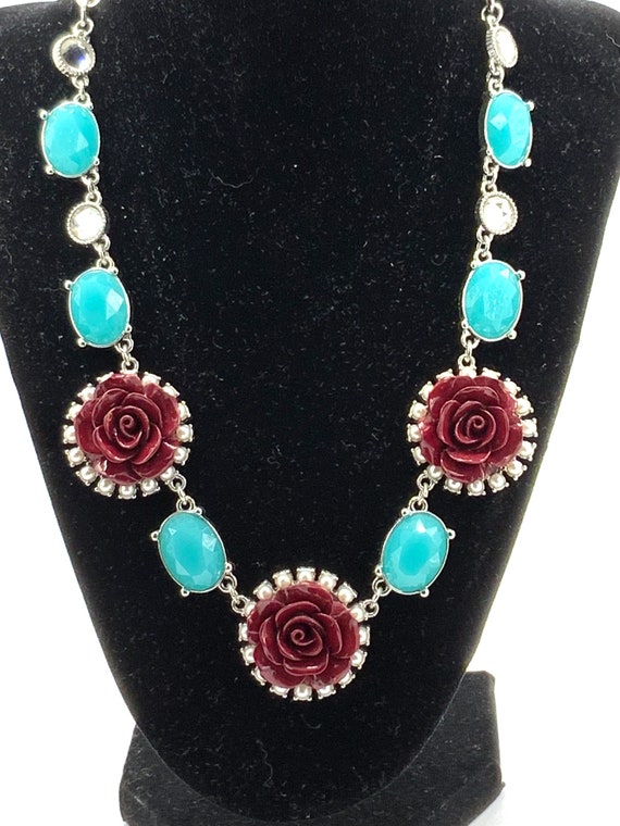 Gorgeous collectible and vintage aqua, dark red, … - image 10