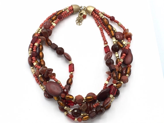 Vintage multicolored beads necklace by Lia Sophia. - image 3