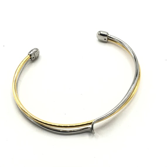 Gorgeous silver and gold tone cuff bracelet by Li… - image 3