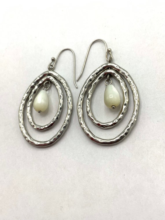 Gorgeous collectible  nickel tone earrings with a… - image 8
