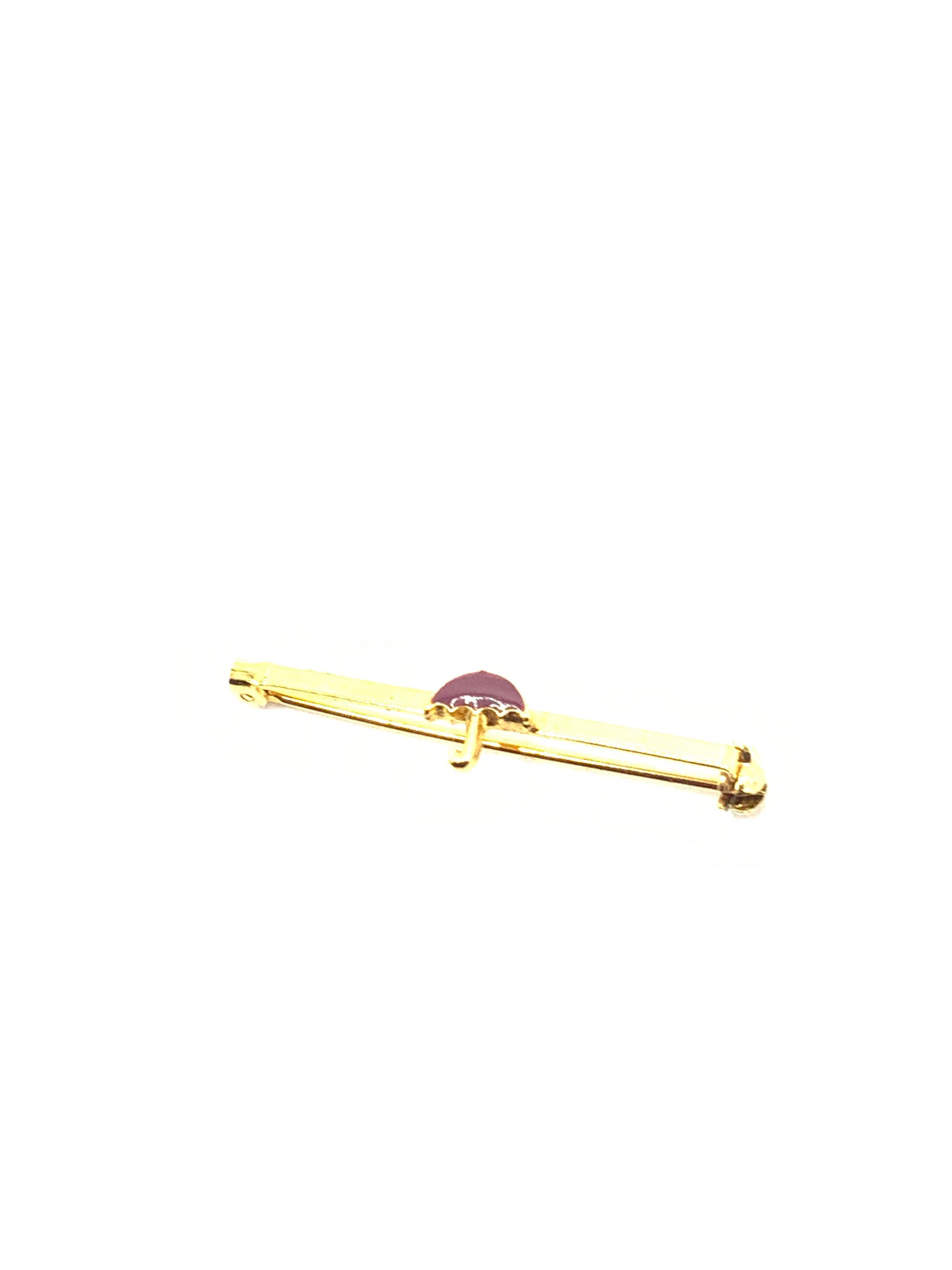ANCIEN BIJOU BROCHE parapluie métal argenté filigrané brooch / X150